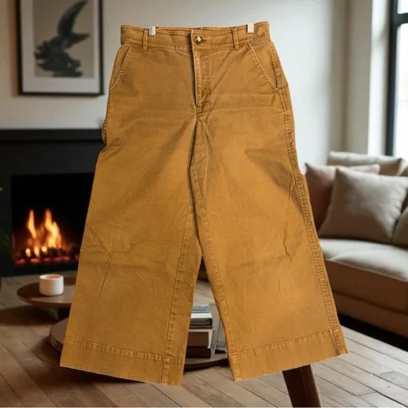 Madewell Wide Leg Pants in Brown - Picture 2 of 11